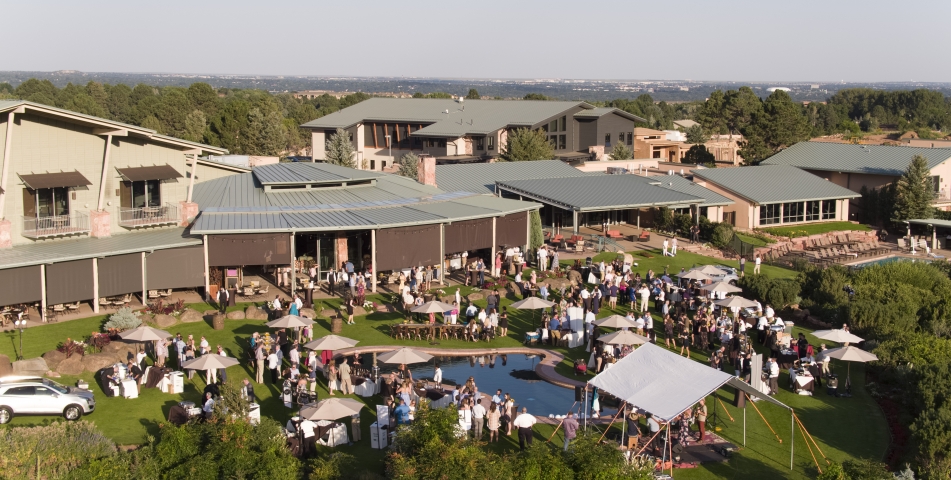 Aerial view of an event being hosted at Garden of the Gods Resort & Club